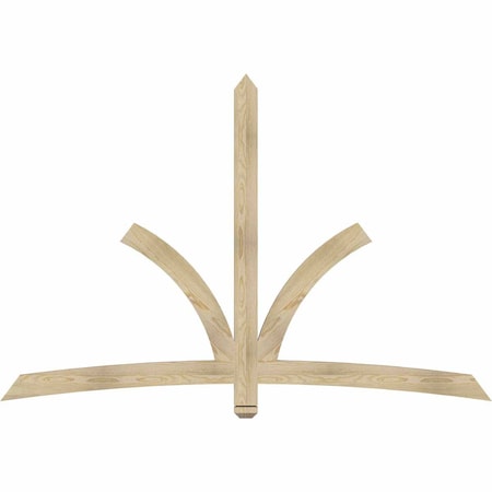 Ekena Millwork Davenport Rough Sawn Timber Gable Bracket, Douglas Fir, 84"W x 56"H x 2"D x 4"F, 16/12 Pitch GBW084X56X0204DAV00RDF